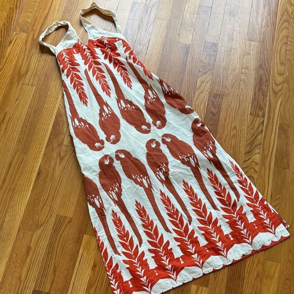 TOUCHE by Anthropologie halter midi dress Ivory & Parrots 🦜 - Picture 4 of 7